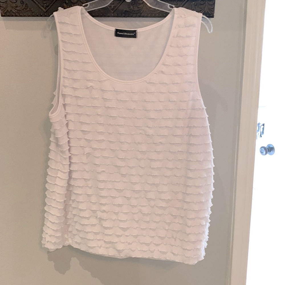 White plus size dressy tank top. Great for summer